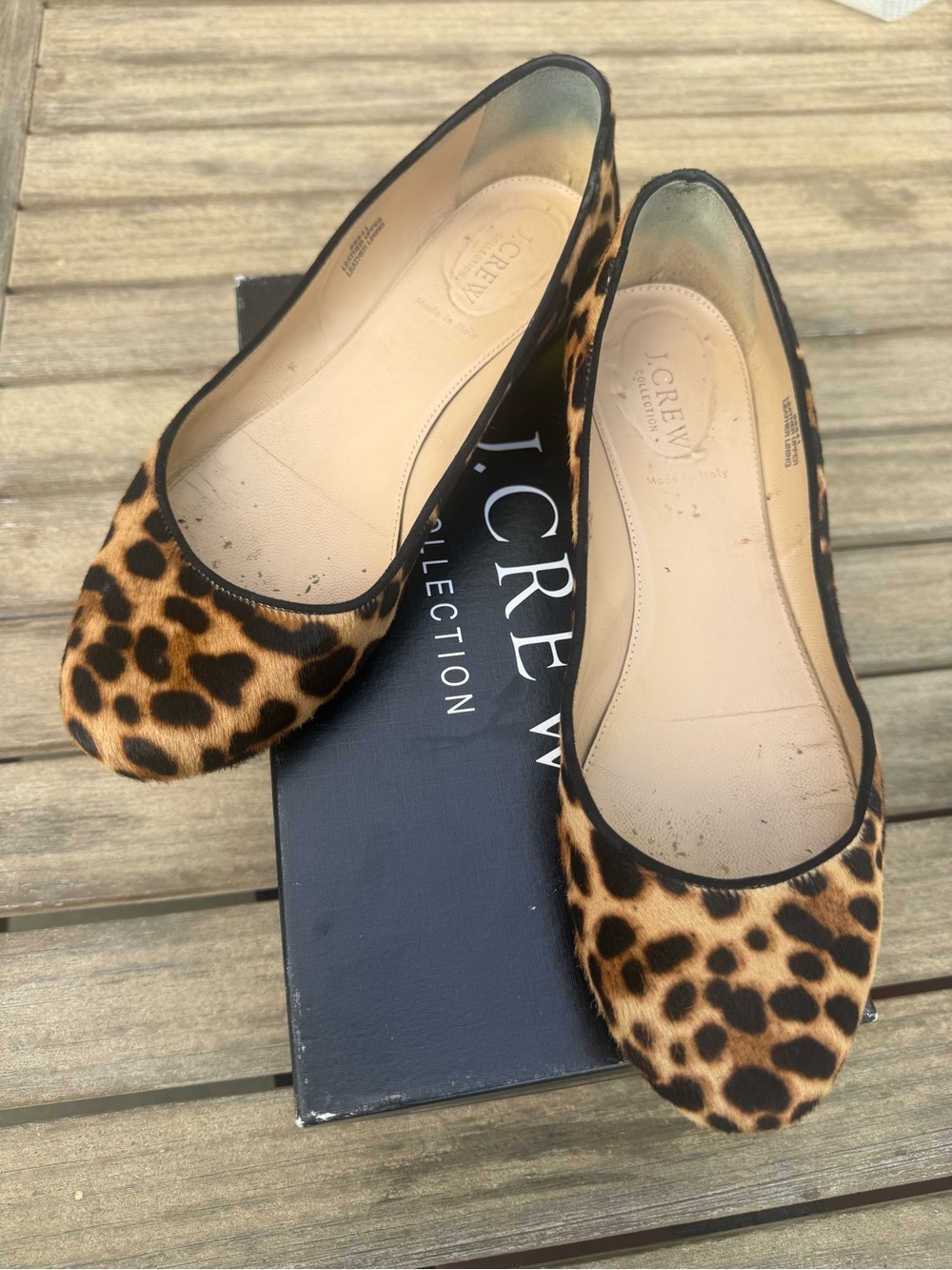 J. Crew Leopard-Print Ballet Flats in Brown and Black